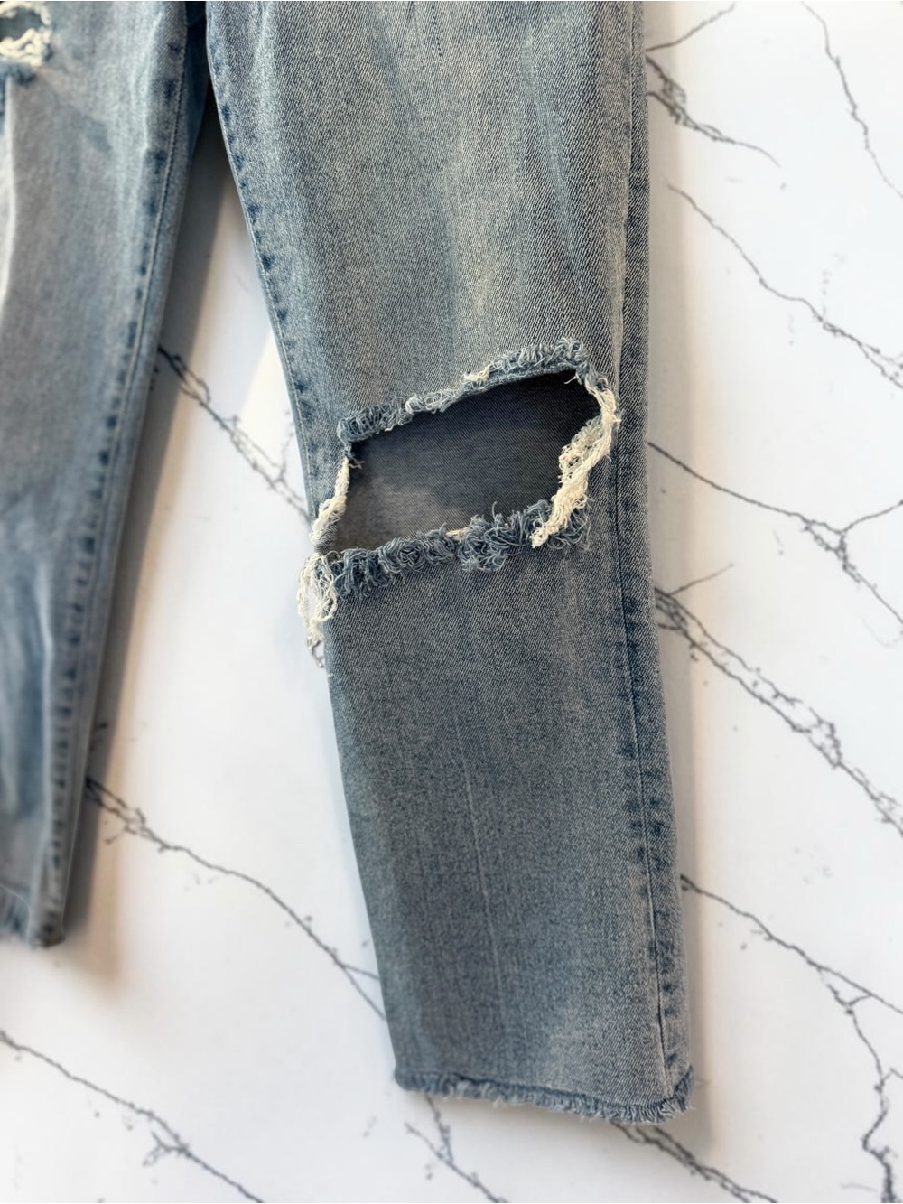Kensie Women's Grey Distressed Boyfriend Jeans - Picture 5 of 10